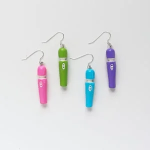 pornhint Pornhint Wand Vibrator Earrings, sex positive, handmade, hitchai magic wand