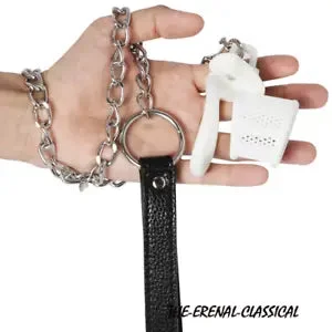 pornhint Pornhint 3DHoneycomb Plus Chastity Device with Chain MICRO Cage Double-Arc Cuff Holy Ring