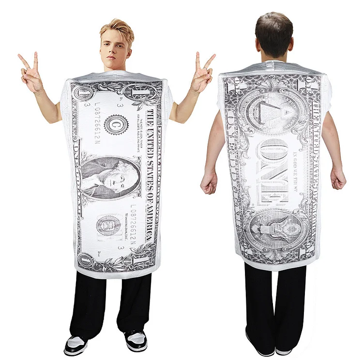 Funny US Dollars Lottery Cosplay Performance Costumes Jumpsuit Composite Sponge Halloween Carnival Suit