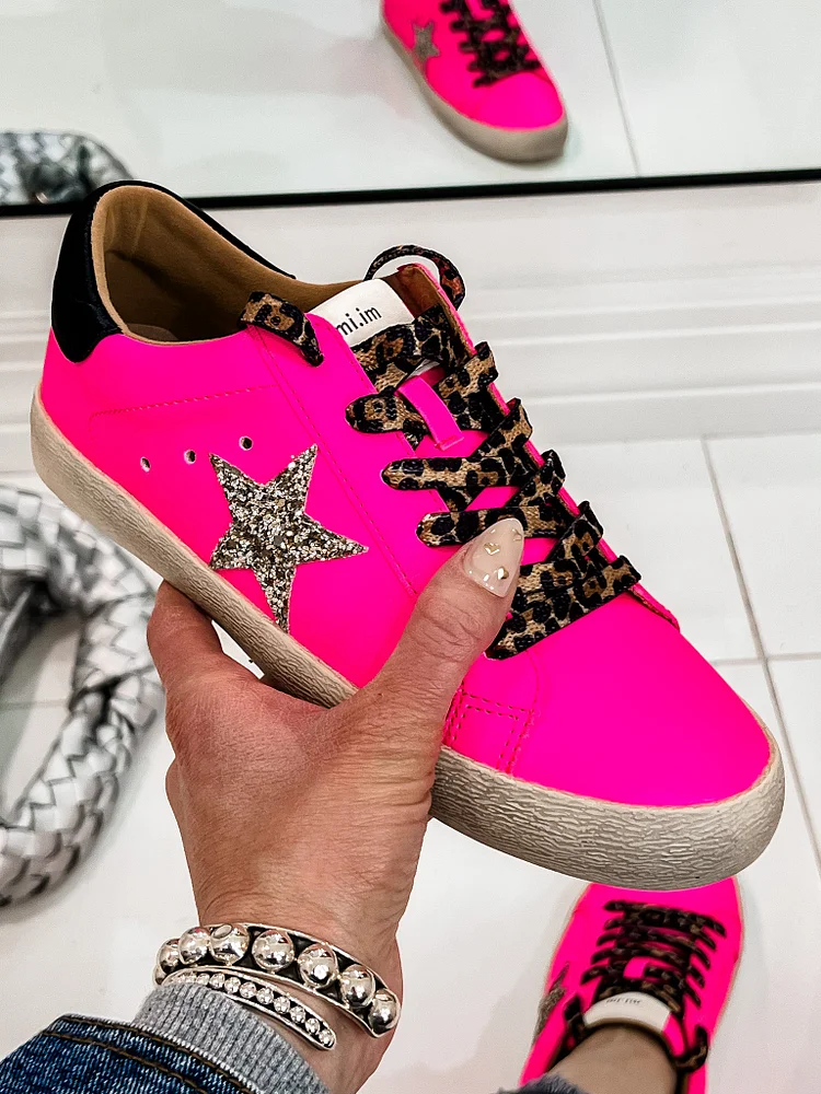 Neon Pink Star Sneaker