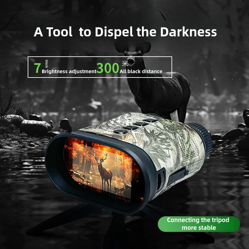 BekinTek Handheld 4K Night Vision Binoculars Rechargeable Telescope Infrared NVG Goggles Full Dark Observing 7x IR Adjustment 8x Digital Zoom 4K Video Recording 8M Photo 3 Inches Large HD Screen Support PC Control with 32G TF Card 3