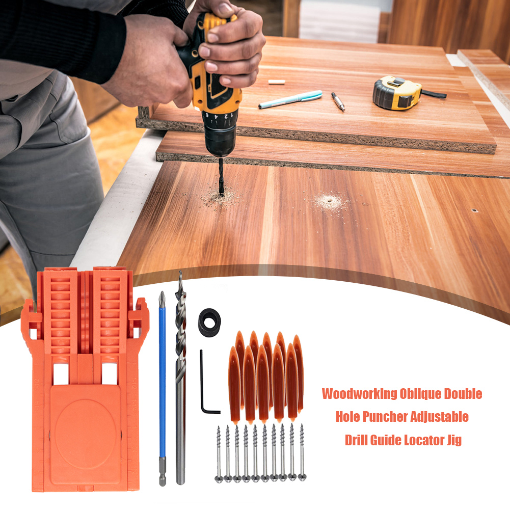 Woodworking Oblique Double Hole Puncher Adjustable Drill Guide Locator Jig, 501 Original
Woodworking Oblique Double Hole Puncher Adjustable Drill Guide Locator Jig, 501 Original