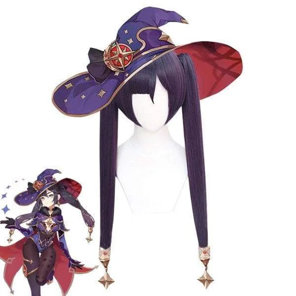 GI Mona Halloween Purple Cosplay Wig CC0237
