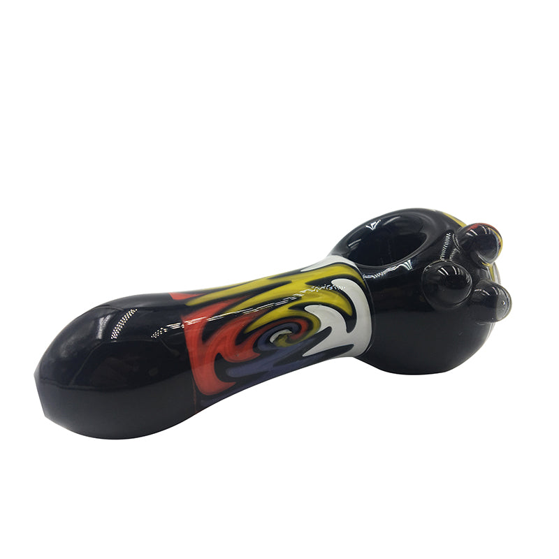 Classic Black Spoon Pipe with Three Eyes