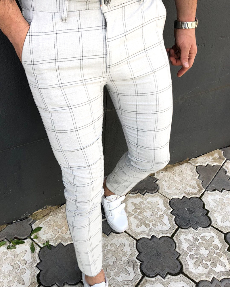 Men's Check Printed Casual Pants