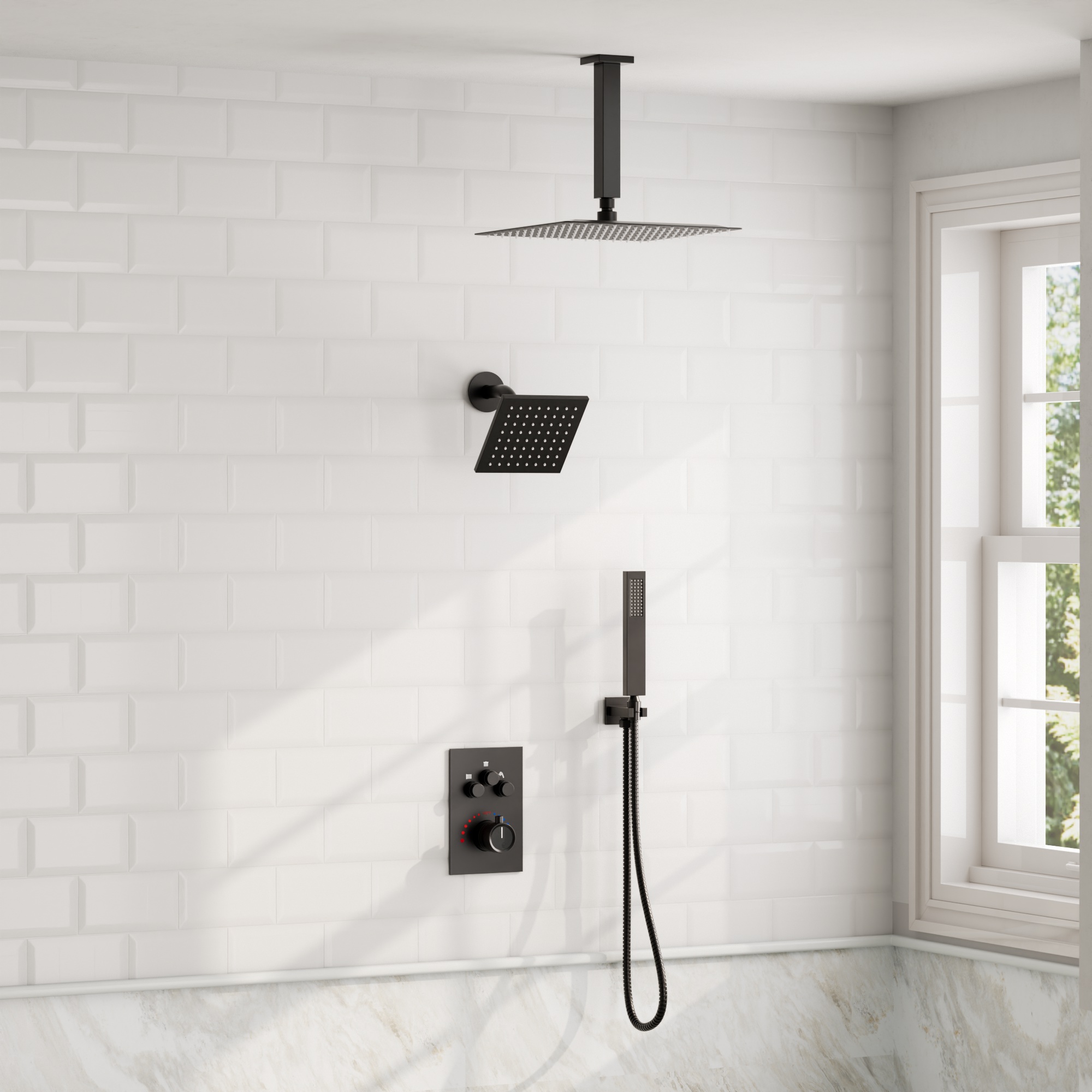 Shower Systems with Dual Shower Heads