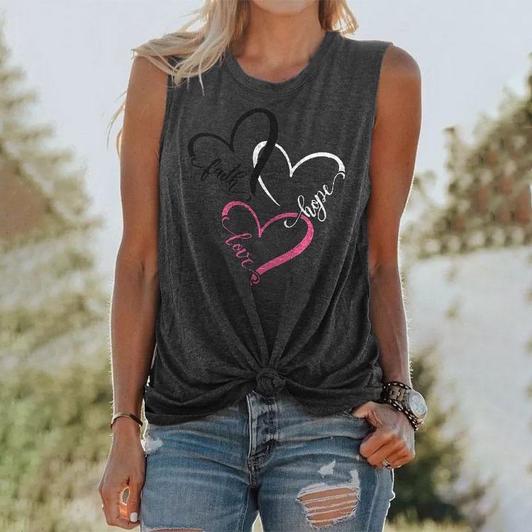 Heart Easter Print Tank Top