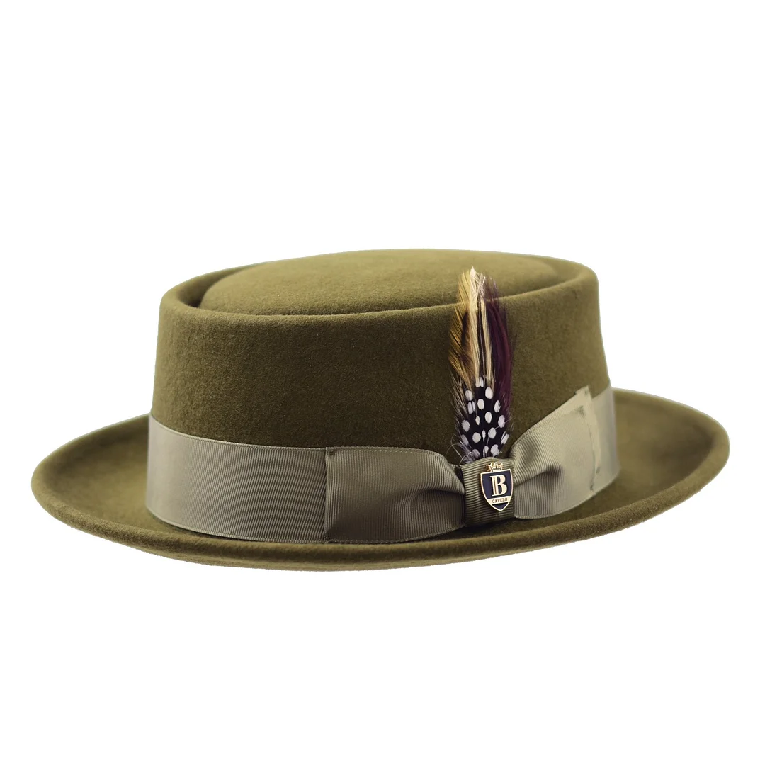 Timeless Classic Wool Pork Pie - Olive Green