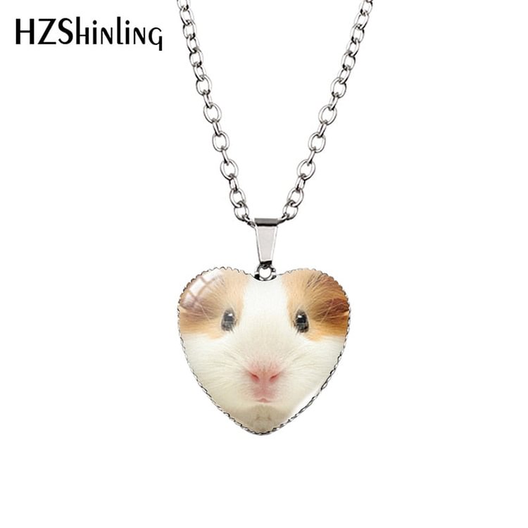 YOY-New Guinea Pig Heart Necklace Guinea Pig Heart Pendant