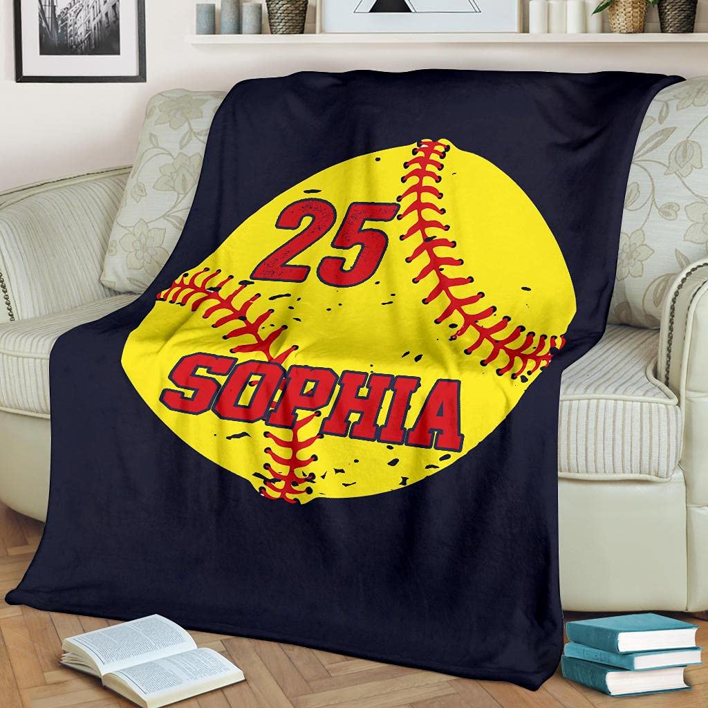 Personalized Softball Blanket for Comfort & Unique BKKid204