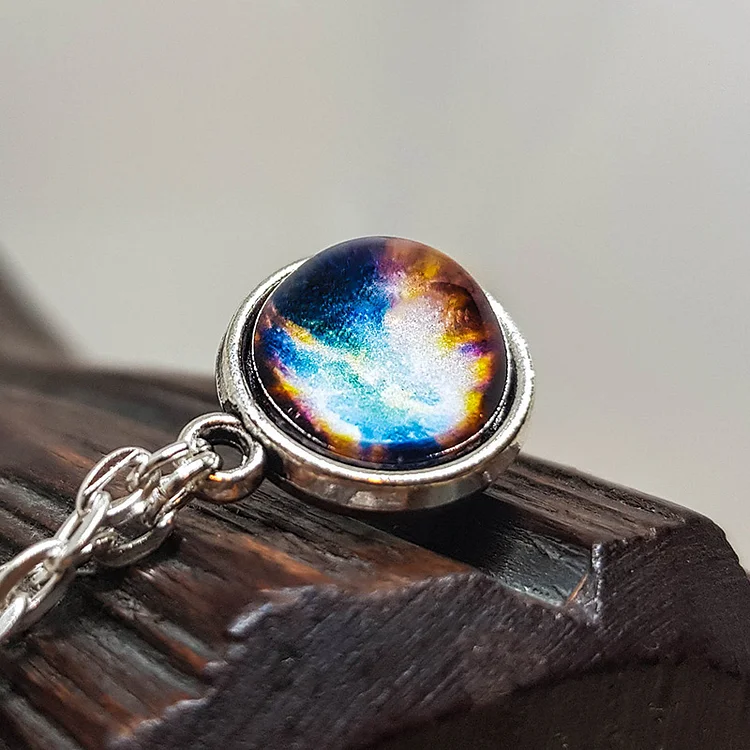 Glass Color Galaxy Space Necklace