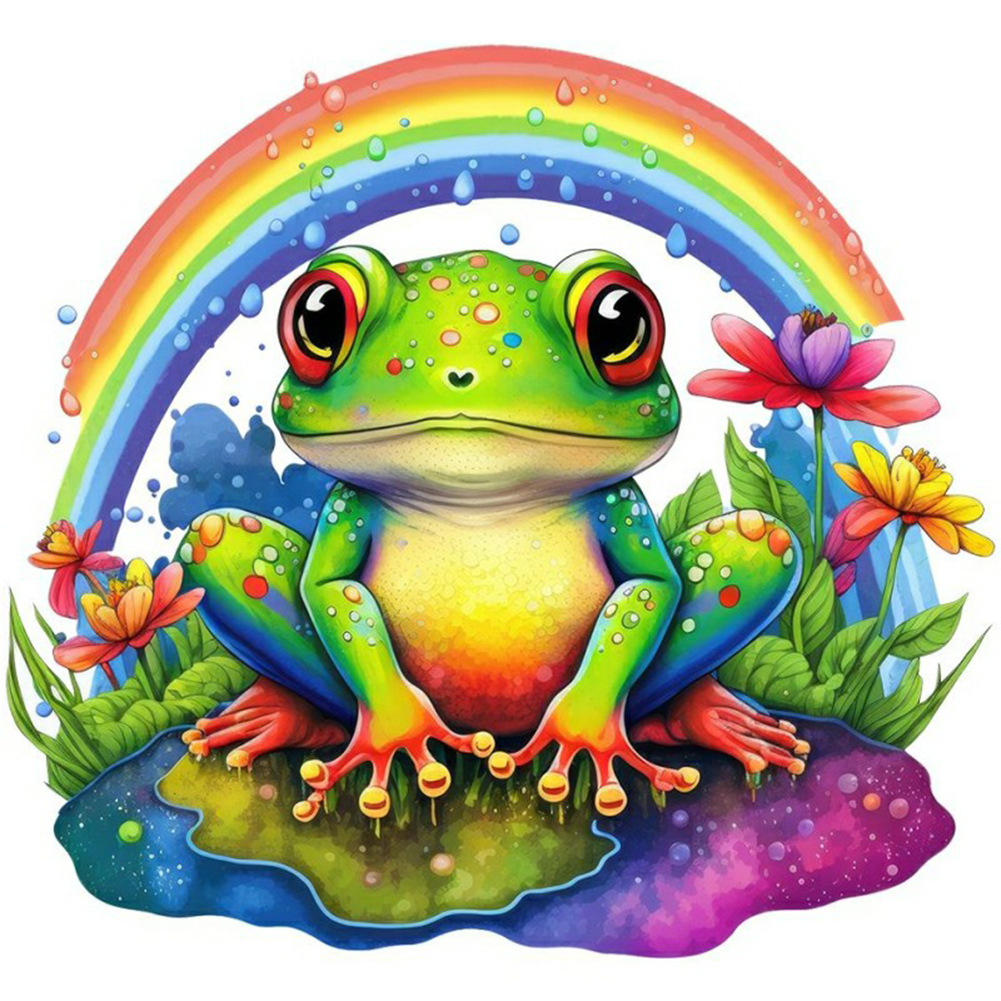 Rainbow Frog 30*30CM(Canvas) Full Round Drill Diamond Painting