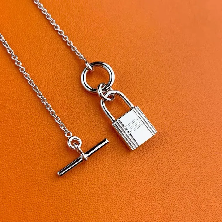 Hermes OT Clasp Lock Pendant Necklace