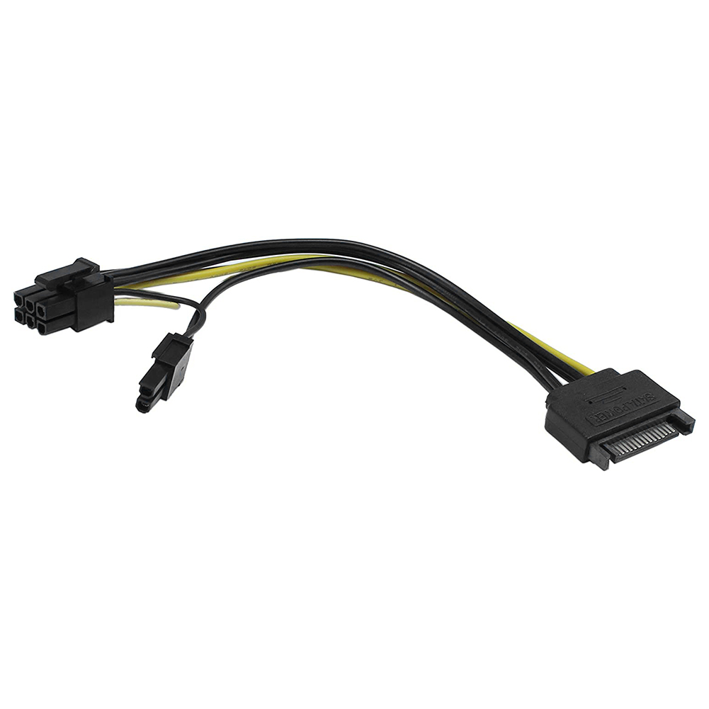 8 inch 15 Pin SATA Male to 8 Pin (6+2) PCI-e Power Cable for Graphics Card, 501 Original
8 inch 15 Pin SATA Male to 8 Pin (6+2) PCI-e Power Cable for Graphics Card, 501 Original