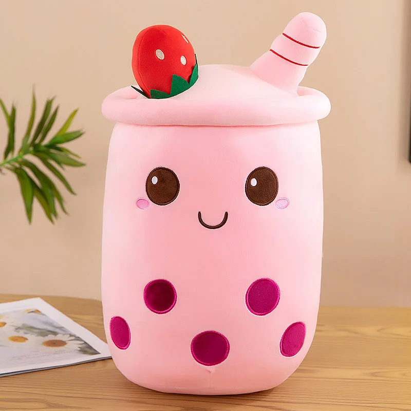Cuteeeshop Bubble Tea Marshmallow Plushies Cute Pink Ice-Cream Boba Tea Plushies Kawaii Boba Family Perfect Gift