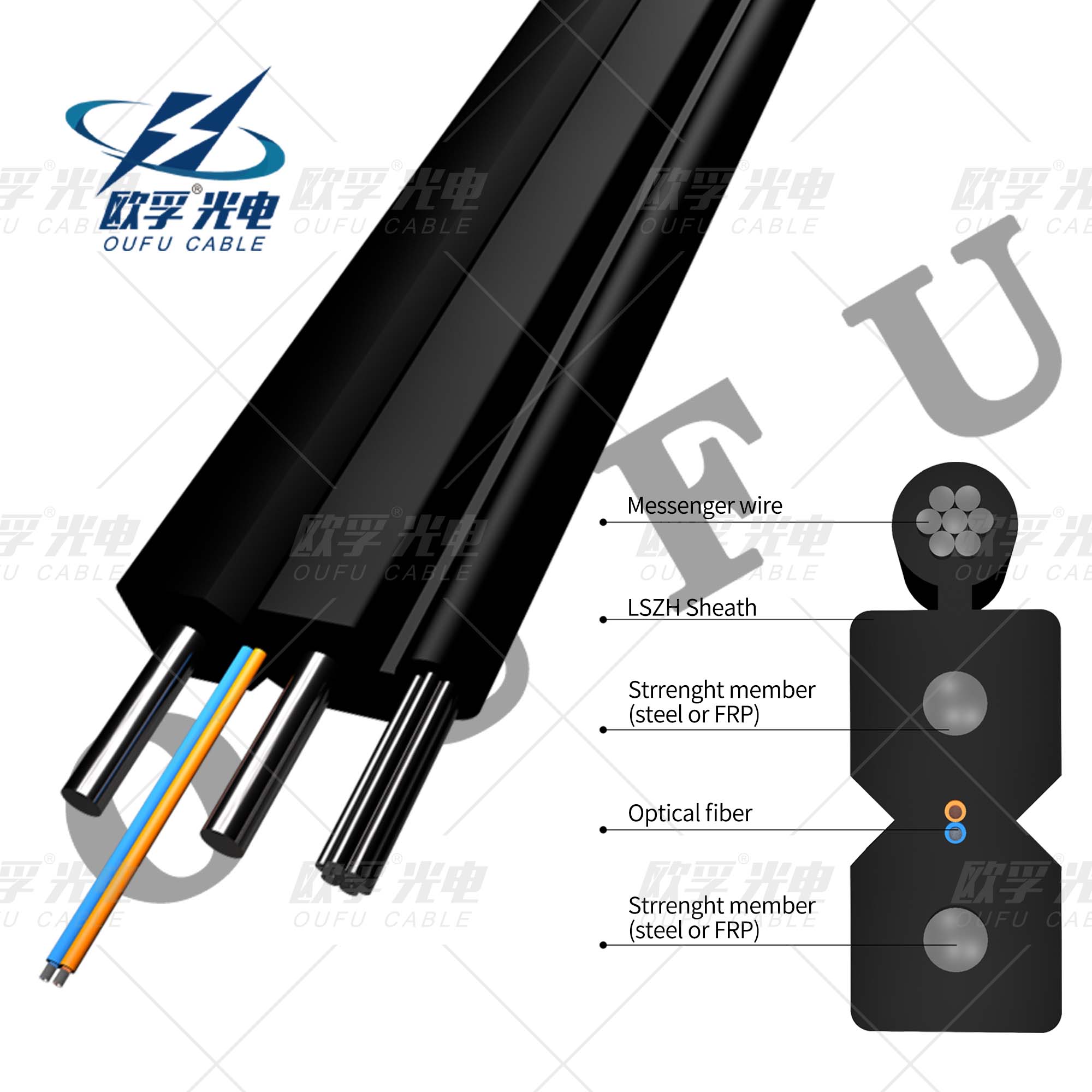 FTTH drop cable steel wire arcuate