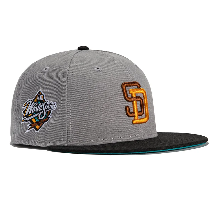 Exclusive New Era 59Fifty Big Ben's KO San Diego Padres 1998 World Series Patch Hat - Gray, Black QueenFunky