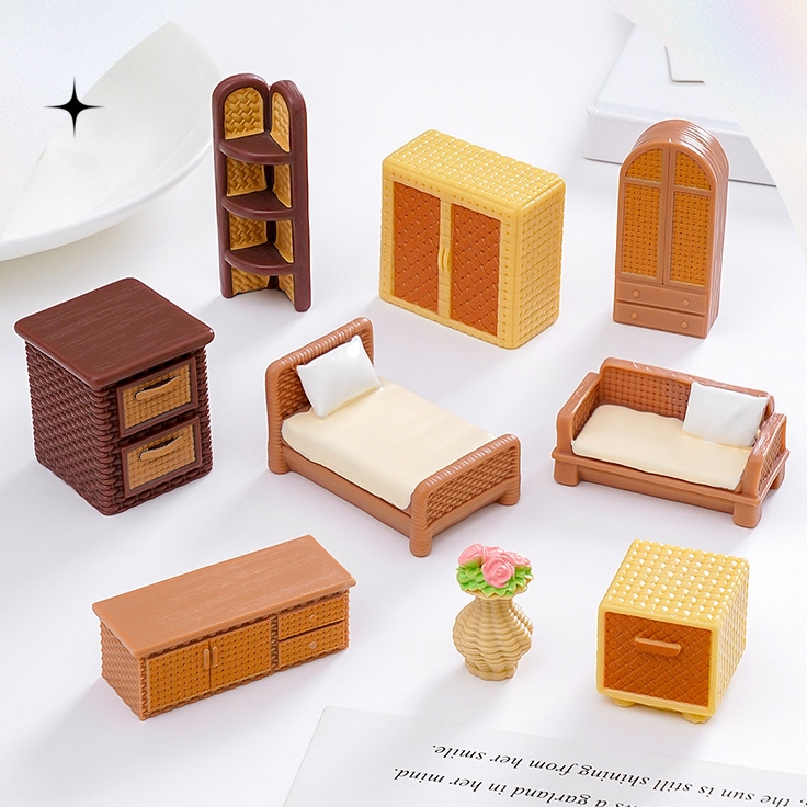 Mini Wicker Furniture Resin Charm