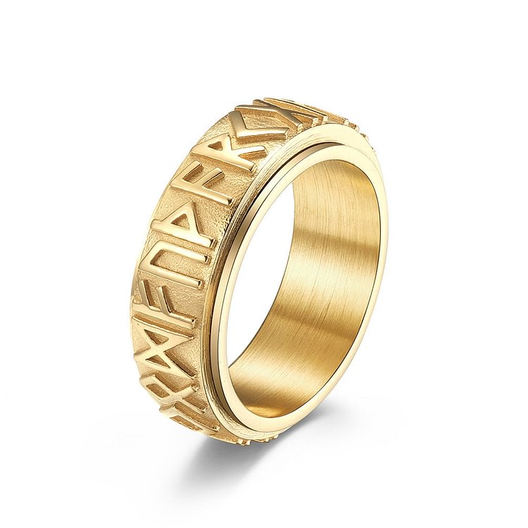 Nordic Viking Script Anxiety Swivel Ring
