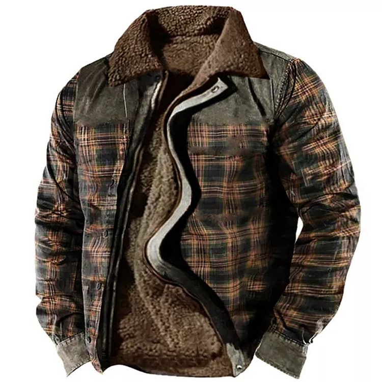 Men's casual thickened loose fashion pocket zipper jacket