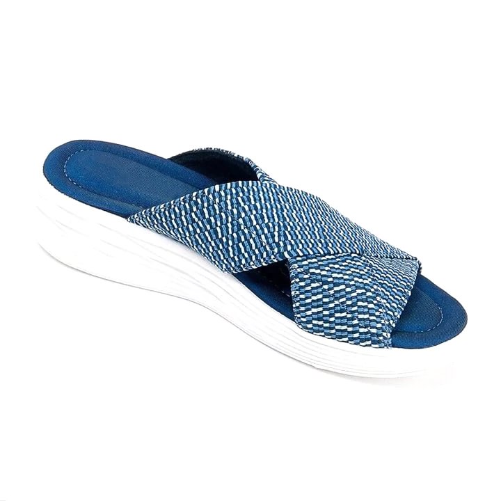 New Arrival Stretch Cross Orthotic Slide Sandals