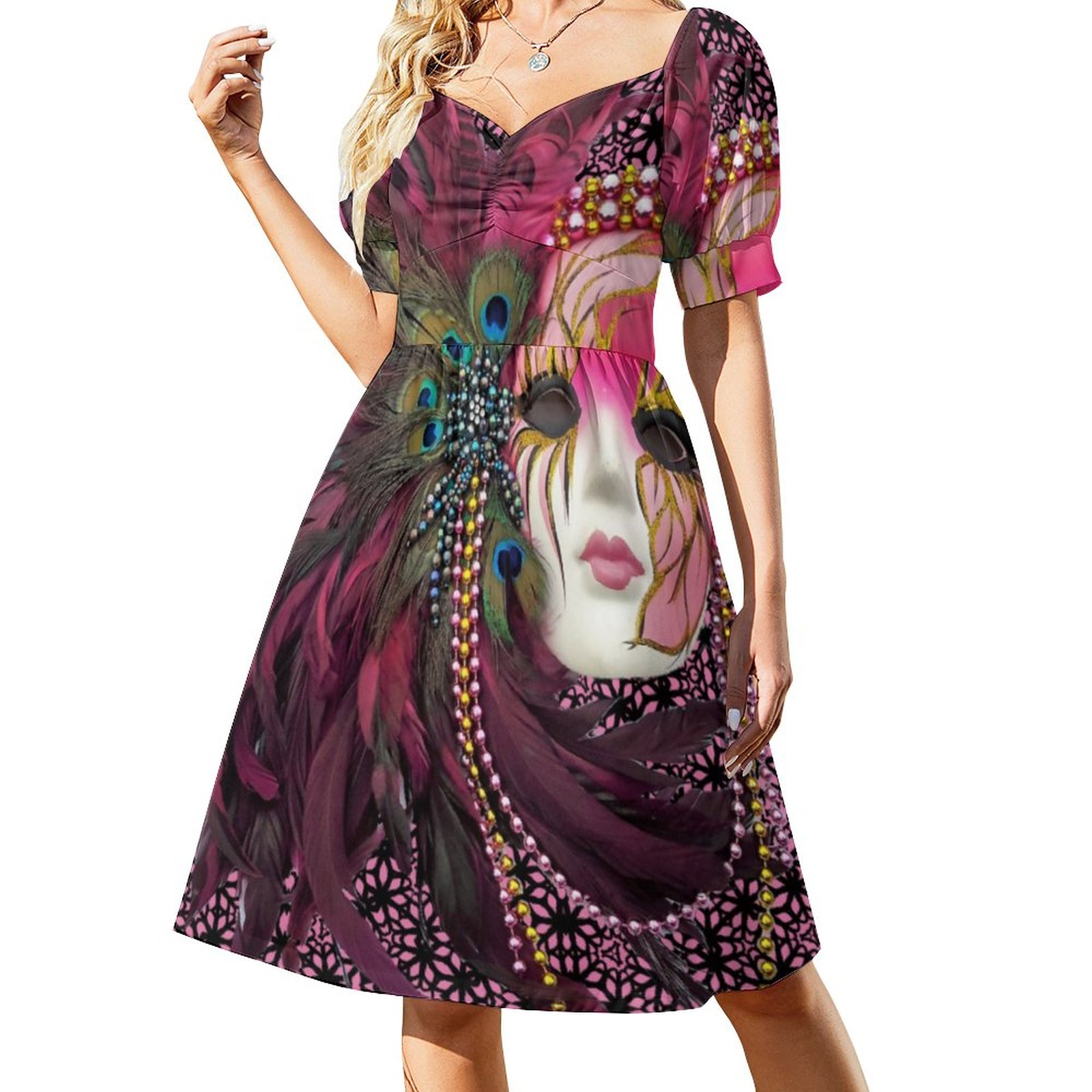 mardi gras bead dress Queen of Mardi Gras Sequin Dress main image 1