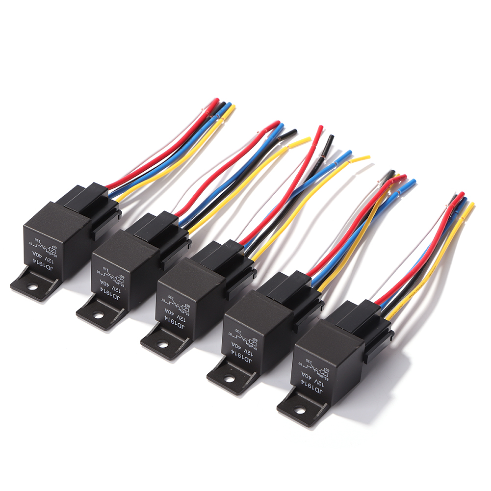 5pcs 5-Pin 12V 40 Amp DC SPDT Car Relay Wiring Socket with 5-Wire Harness, 501 Original
5pcs 5-Pin 12V 40 Amp DC SPDT Car Relay Wiring Socket with 5-Wire Harness, 501 Original