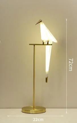 Nordic Bird Floor Lamp Creative Acrylic Thousand Paper Cranes Floor Lamps For Living Room Bedroom Home Decor Gold Standing Lamp