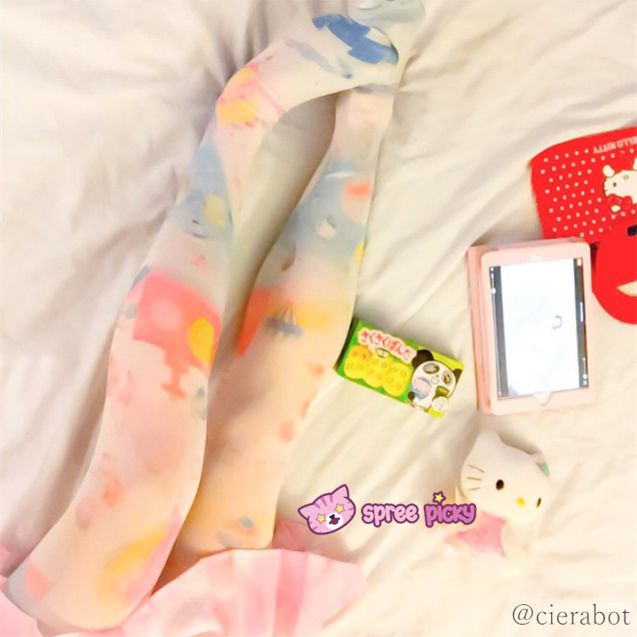 Helium Balloons Cartoons Printing Tights SP140396