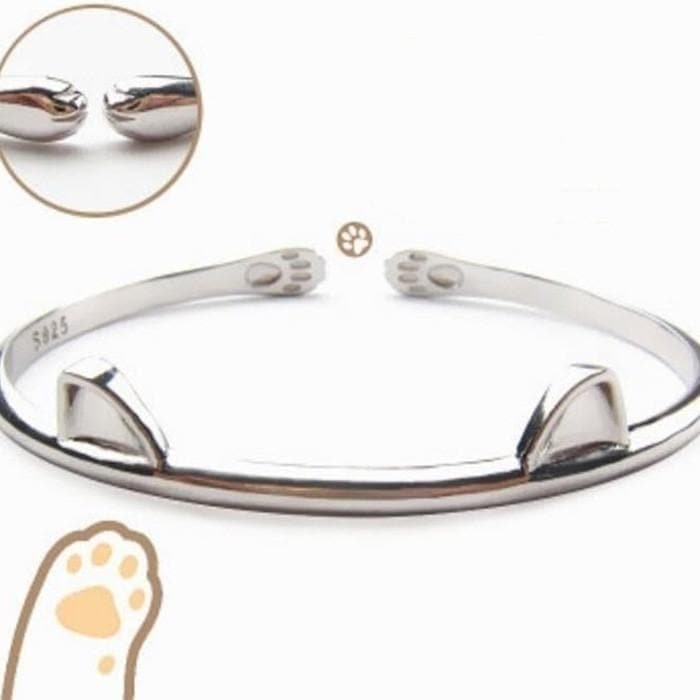 Kawaii Kitty Ears Silver Bracelet SP1711260