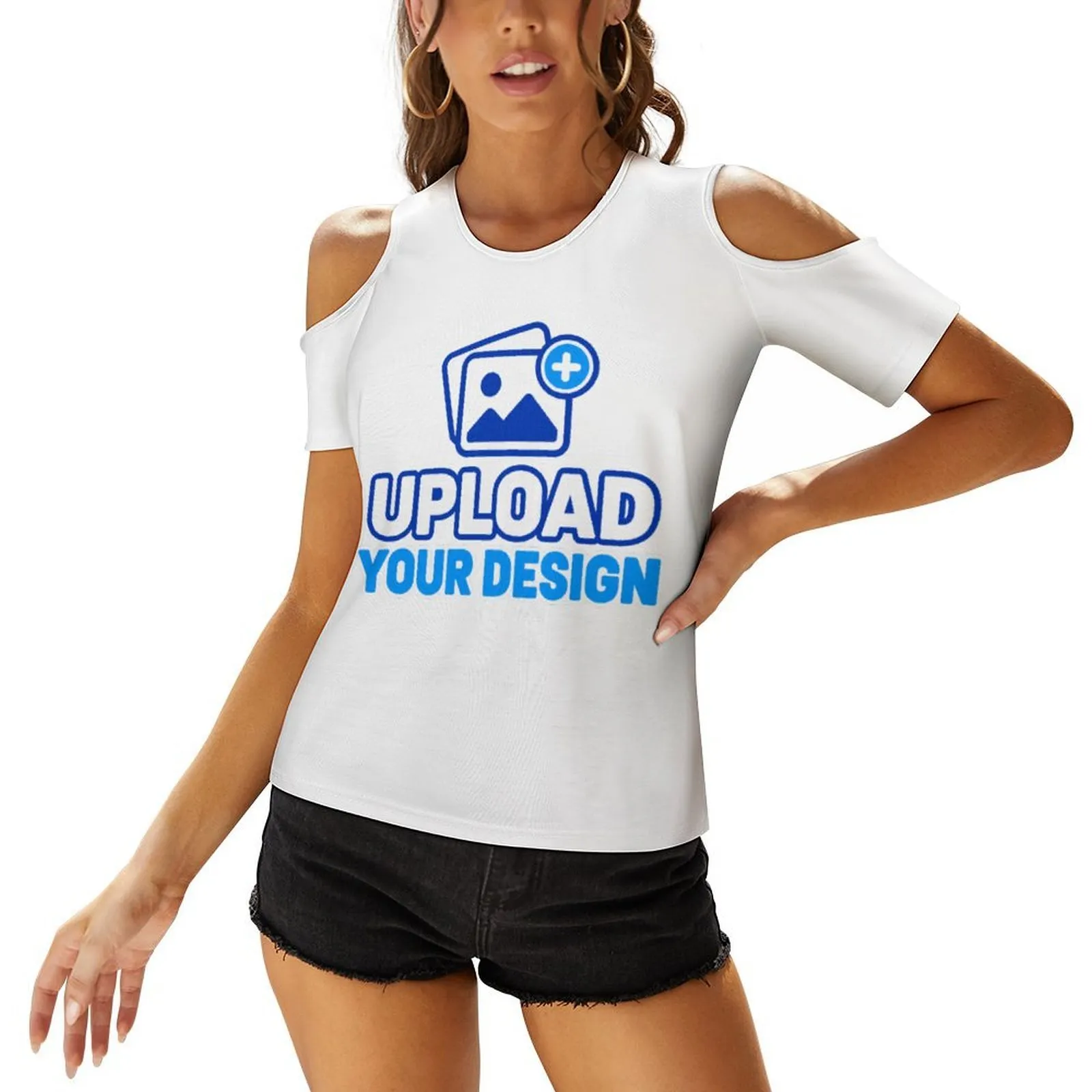 U-Neck Cutout Shoulder Top custom product view 9