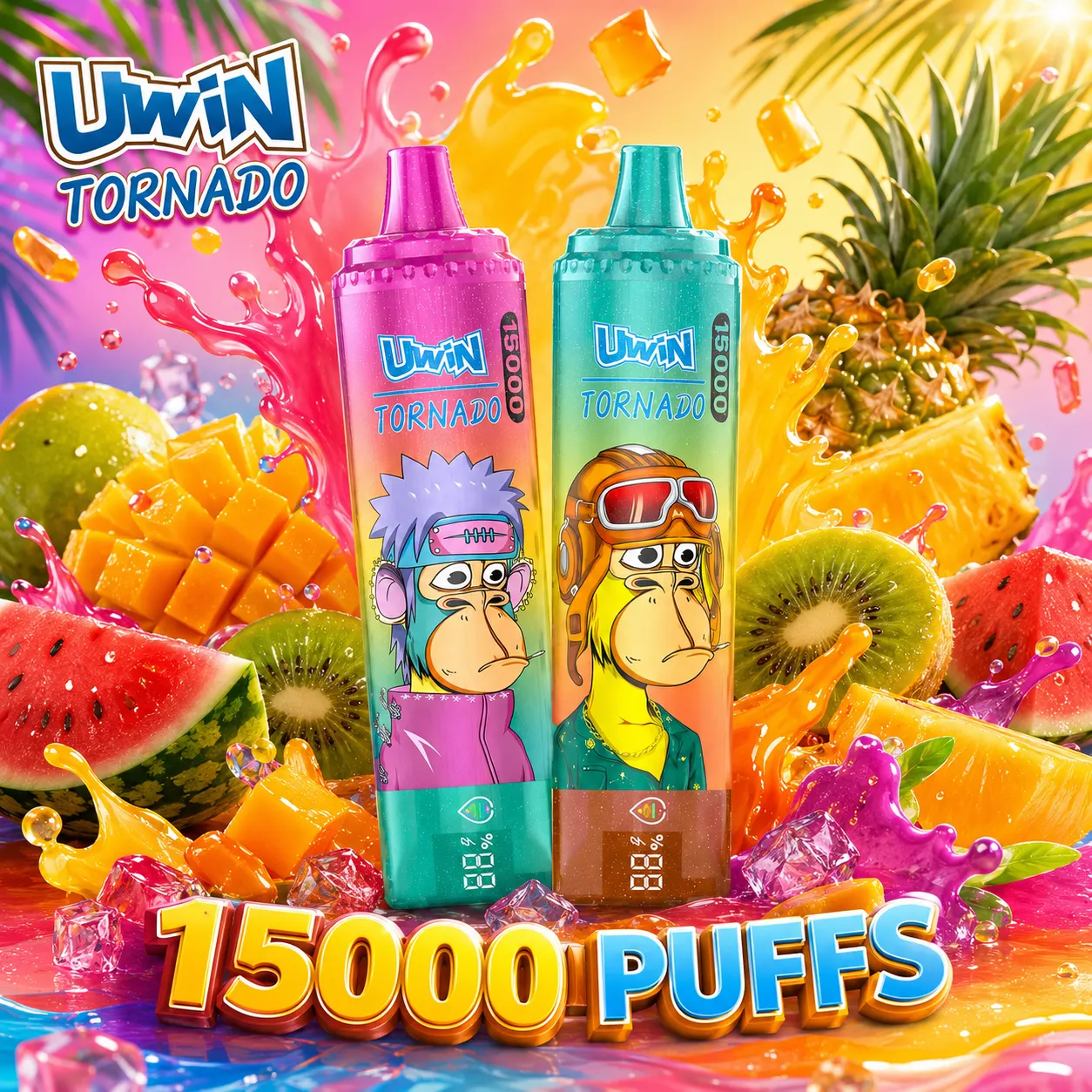 【New Arrive🎁】Uwin Tornado 15000 Puffs LED Display 15K Disposable Vape fumotvapeshop