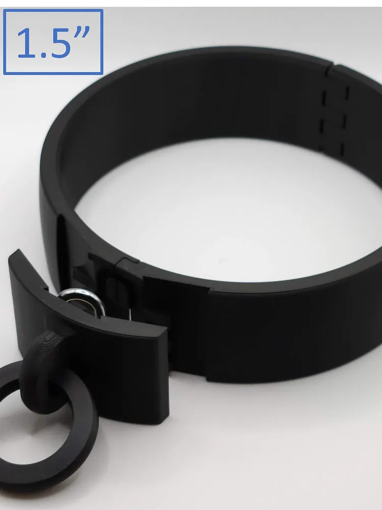 pornhint Pornhint PERMANENT Bondage Collar with Hidden Padlock - 1.5" Tall bdsm pillory