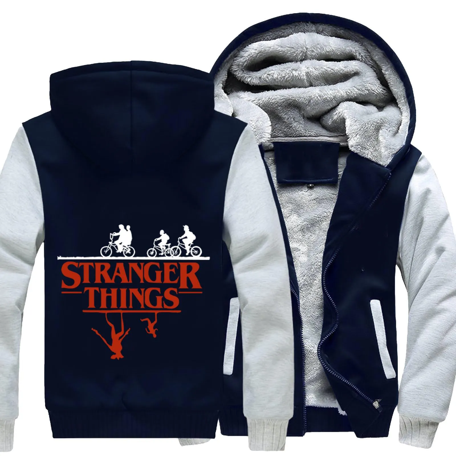 Chased By Demogorgon At The Upside Down, Stranger Things Fleece Jacket