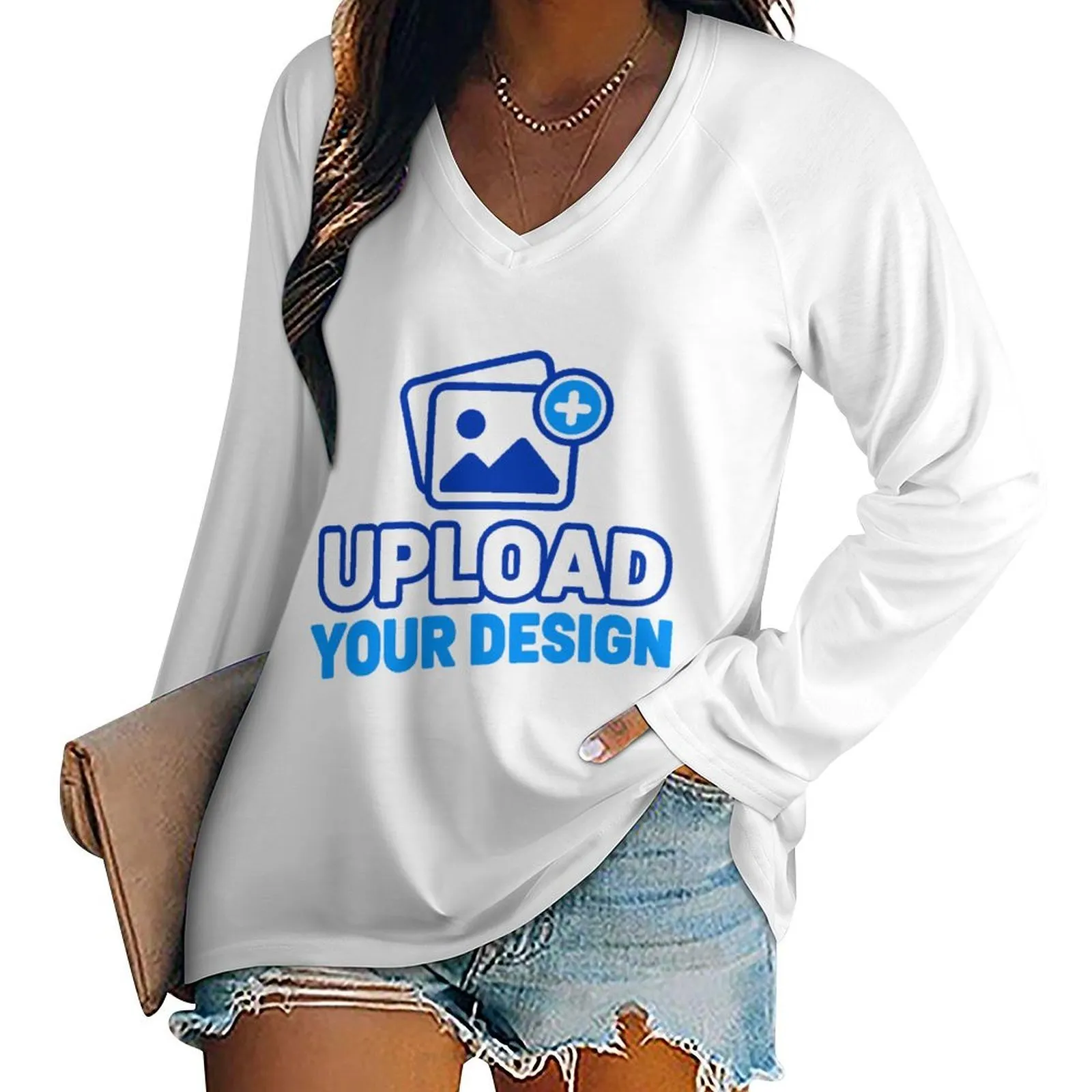 Women's Double V-Neck Loose Long-Sleeve Top custom product image 8