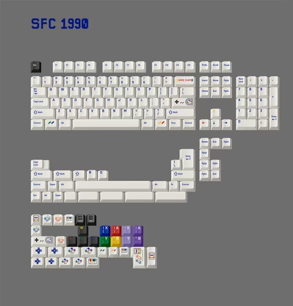Firstgr Firstgr SFC 1990 Retro Personalized PBT Keycaps