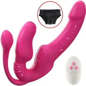 pornhint Pornhint Triple Headed Ended Strapless Strap On Dildo Vibra