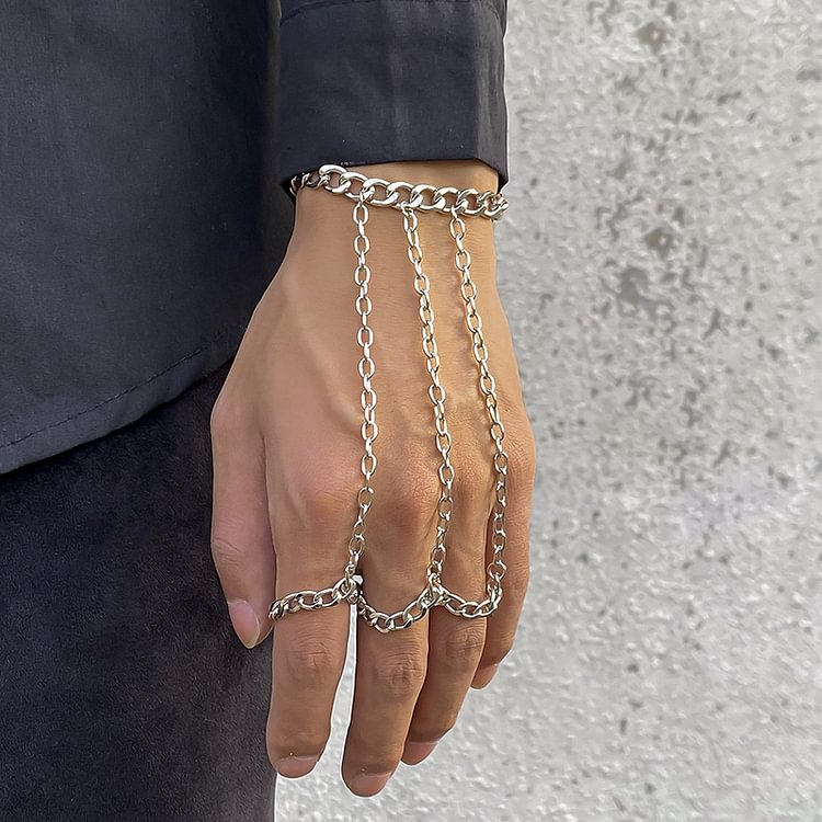 Men's Chain Detail Mittens Ring