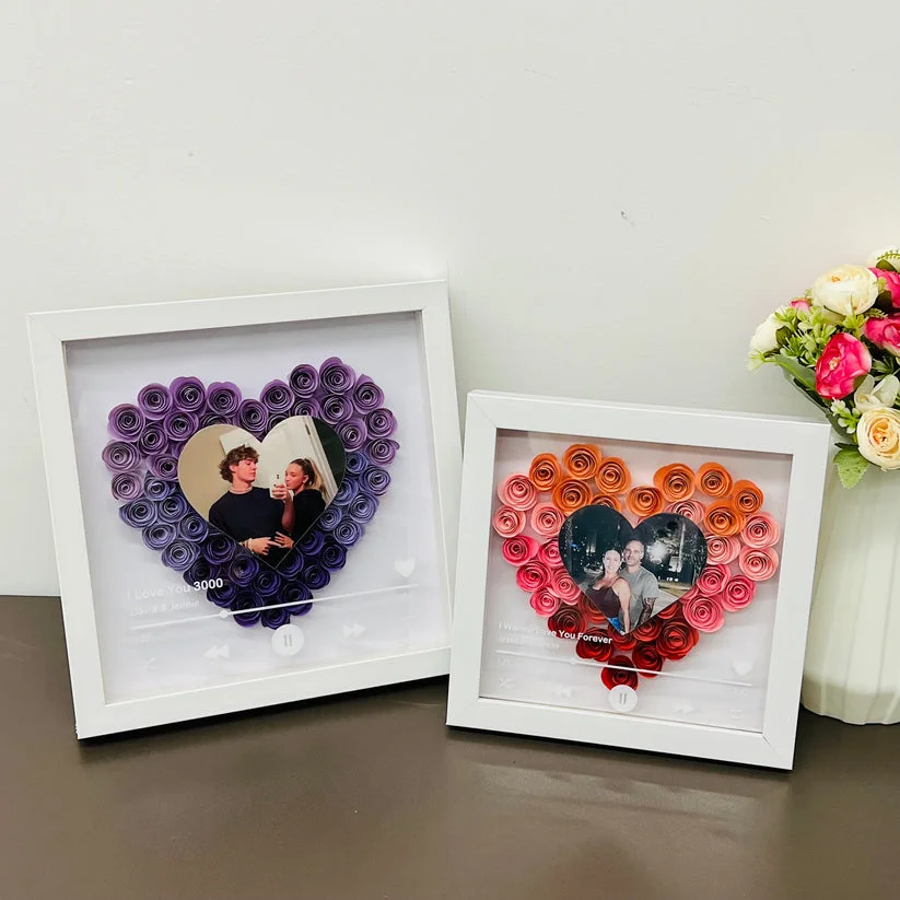 50%OFF⭐️Custom Heart Eternal Flower Shadow Box with Photo For Gift