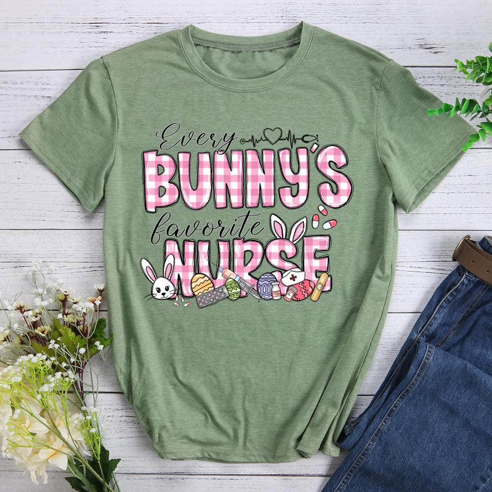 Every bunny's favorite nurse Round Neck T-shirt-0025481-Guru-buzz
