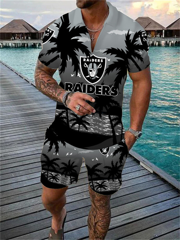 Las Vegas Raiders Limited Edition Polo Shirt And Shorts Two Piece Suits