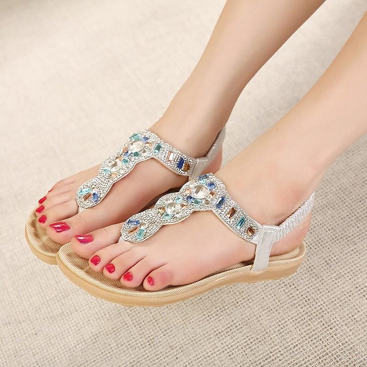 Colorful Crystal Luxe Slingback Flip Flops