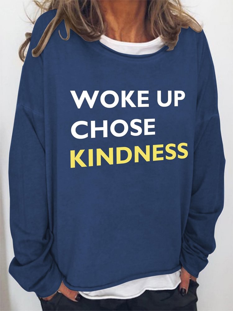 Women Woke Up Chose Kindness Ted Lasso Long Sleeve Top socialshop