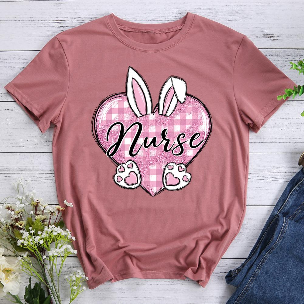 Nurse Happy Easter Round Neck T-shirt-0025480-Guru-buzz