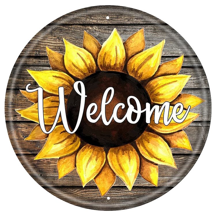 Sunflower - Round Shape Tin Signs/Wooden Signs - 30*30CM