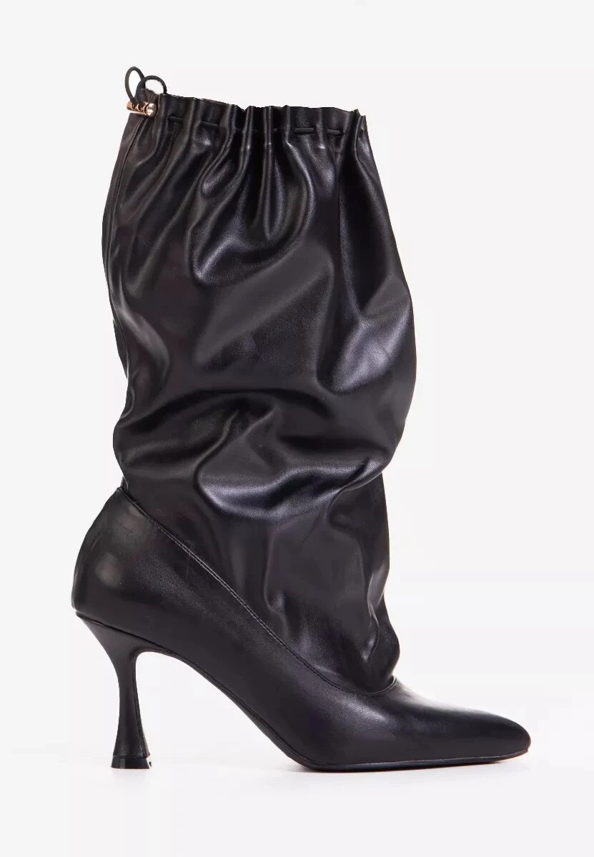 VCSHOES Blue/White Women Ankle Boots Pointed Toe Mid Calf Knight Booties Thin High Heels Nightclub Party Boots Woman 44