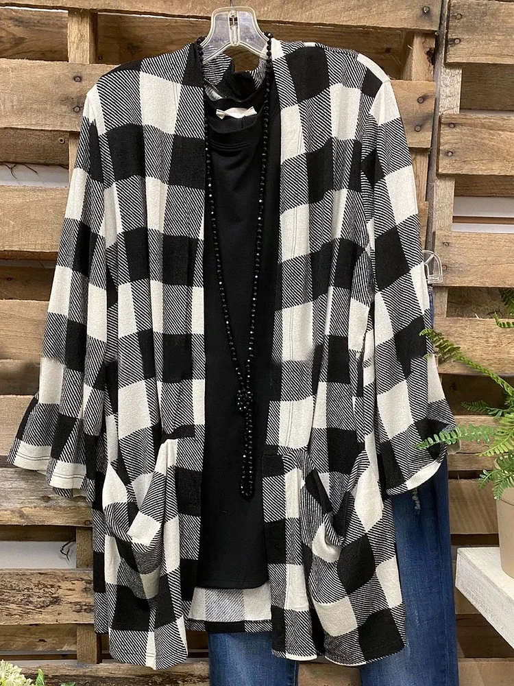 Black Cotton-Blend Long Sleeve Outerwear-Mayoulove