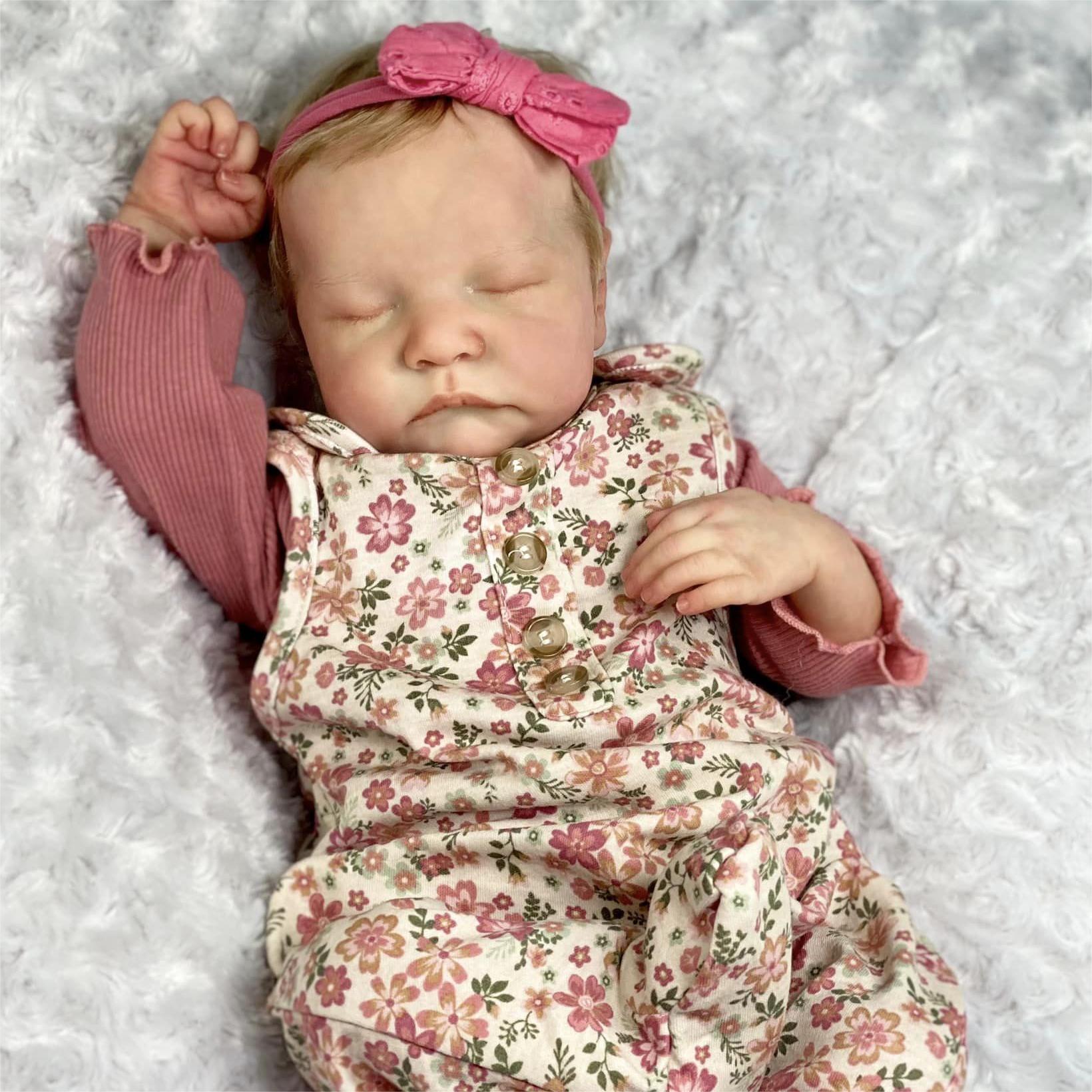 [Heartbeat And Coo] 20" Reborn Newborn Sleeping Baby Doll Girl Jerise ...