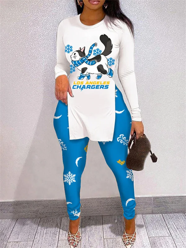 Los Angeles Chargers
Limited Edition High Slit Shirts And Leggings Two-Piece Suits