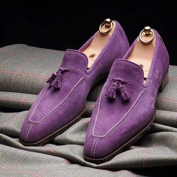 Men's Faux Suede Slip on Loafers Casual Business Office Shoes  Stunahome.com